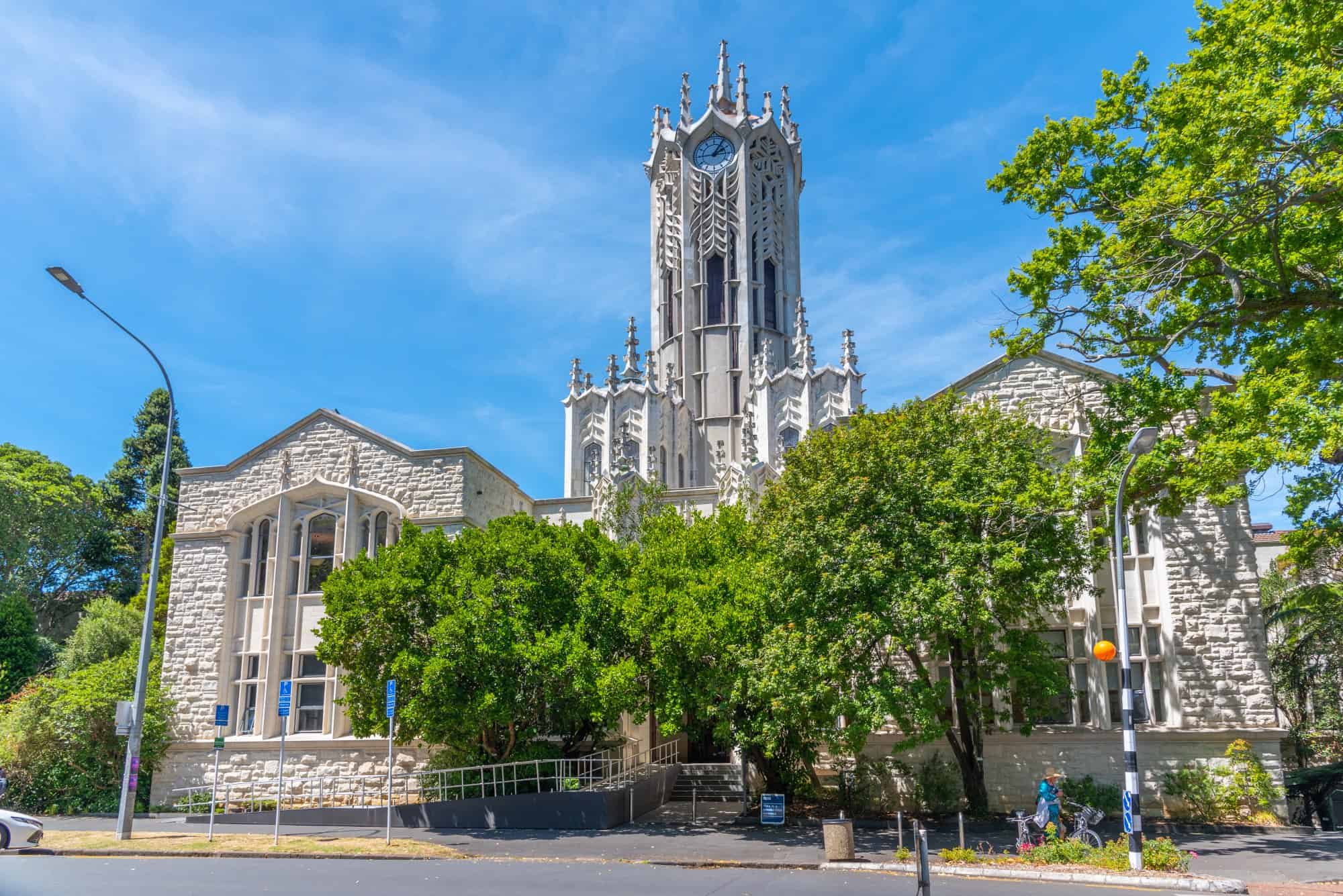 The clock tower at the University of Auckland