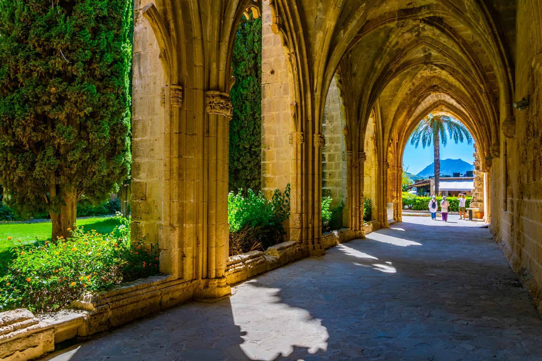 A walk in the shade of the cloisters of Bellapais Abbey