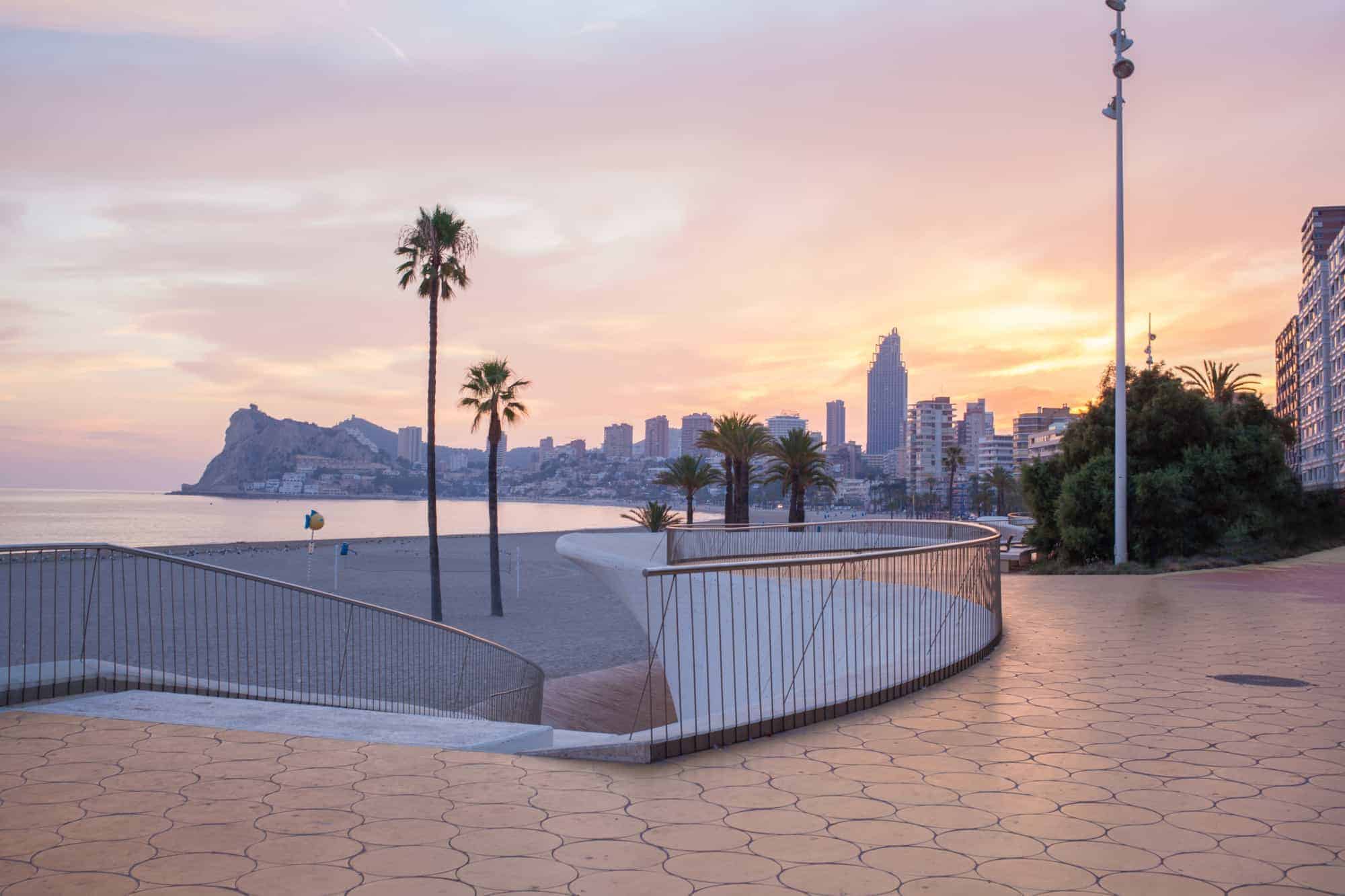 Poniente Beach in Benidorm, Spain