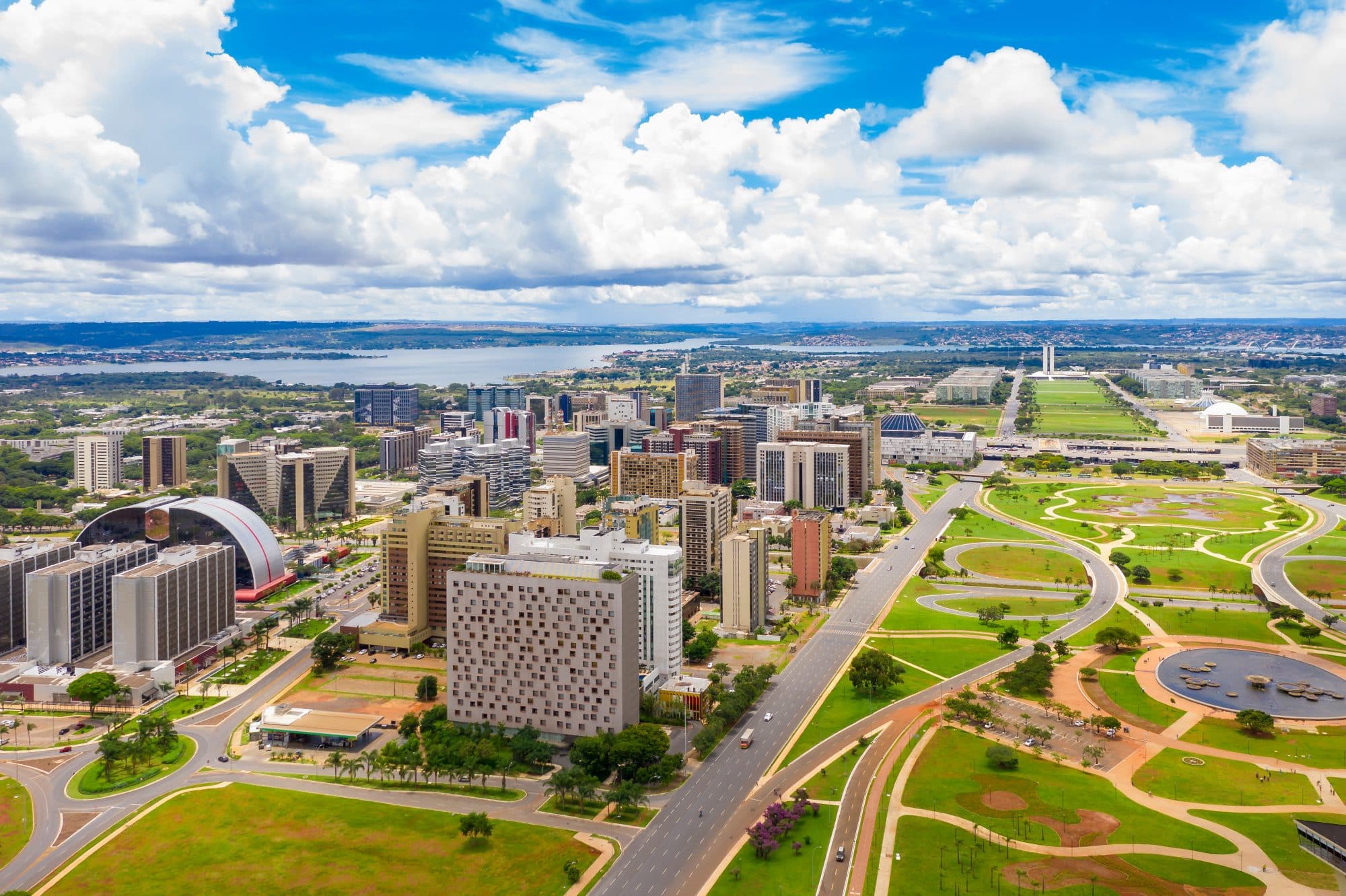 Brasilia, Brazil, avenue of the monumental axis in the Federal District,