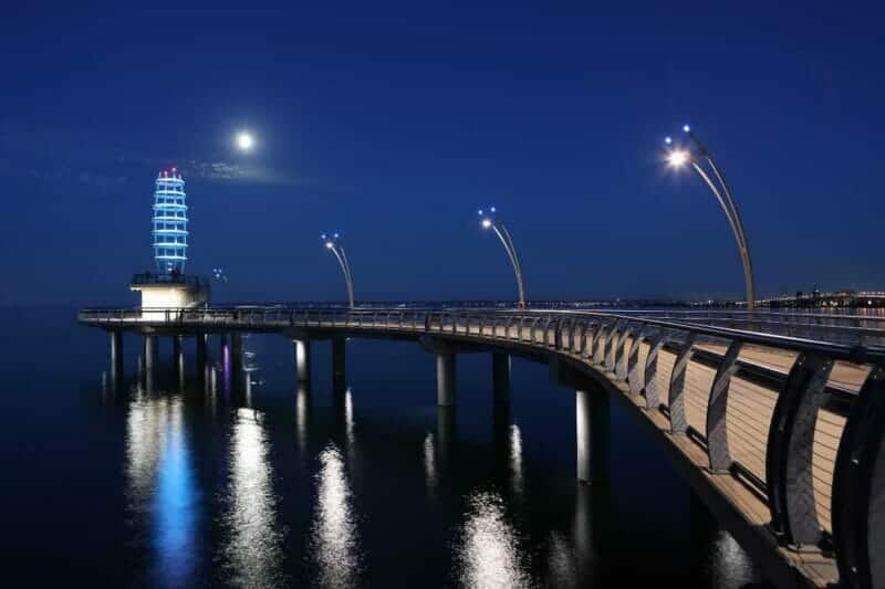Burlington Pier at night – one of the best places to live in Canada.