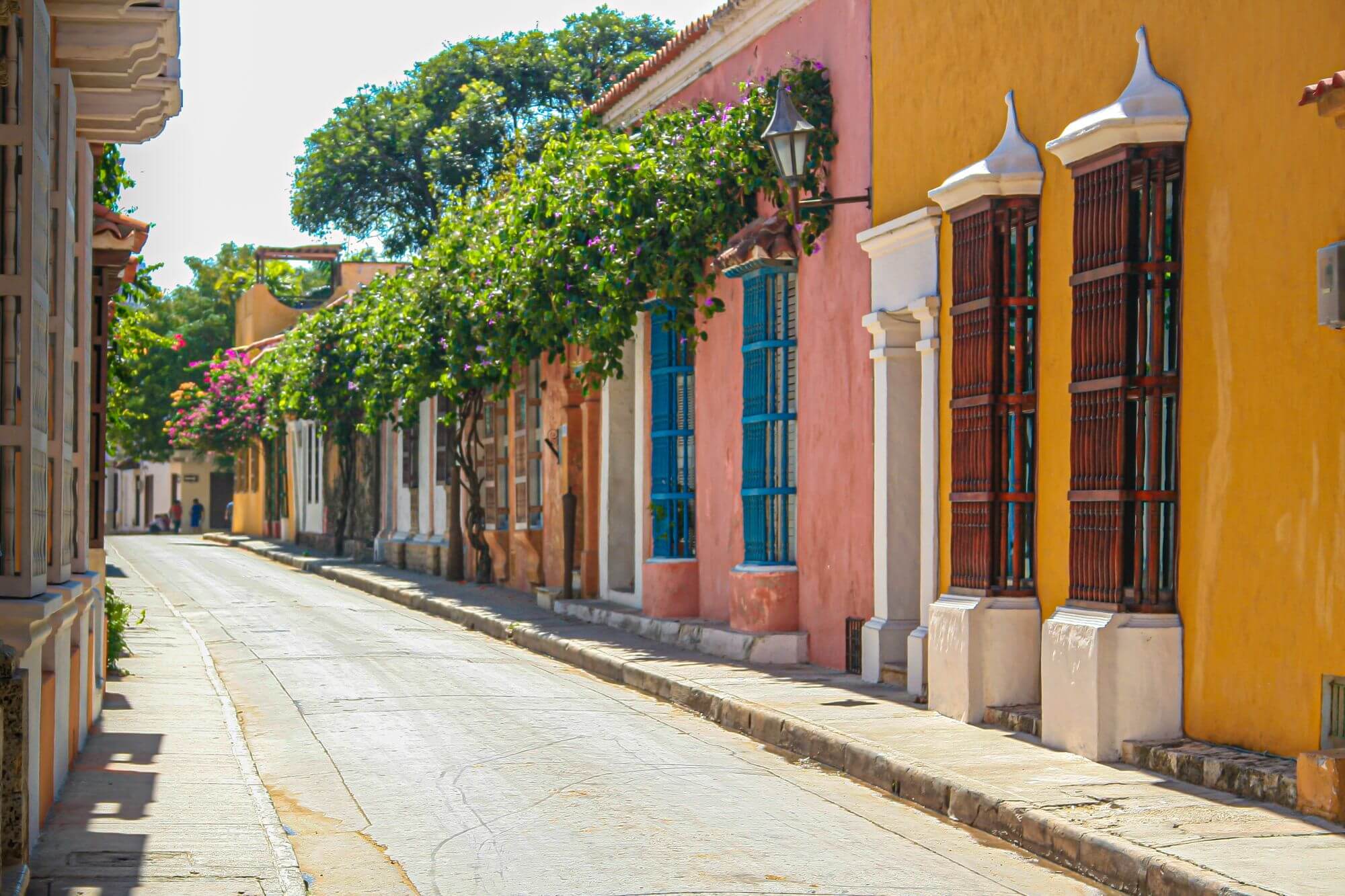 Historic row of terraced housing in Cartagena