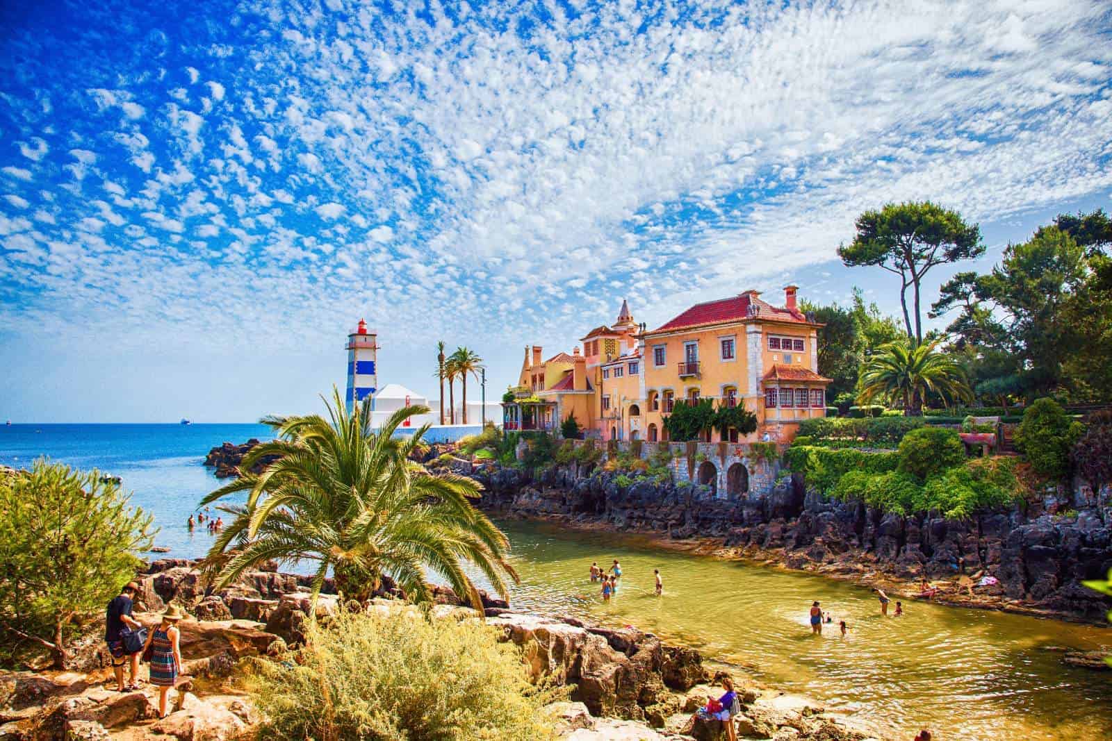 The Santa Marta Lighthouse to the south of the center of Cascais