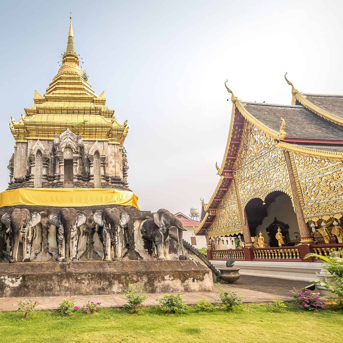 An old temple in a city