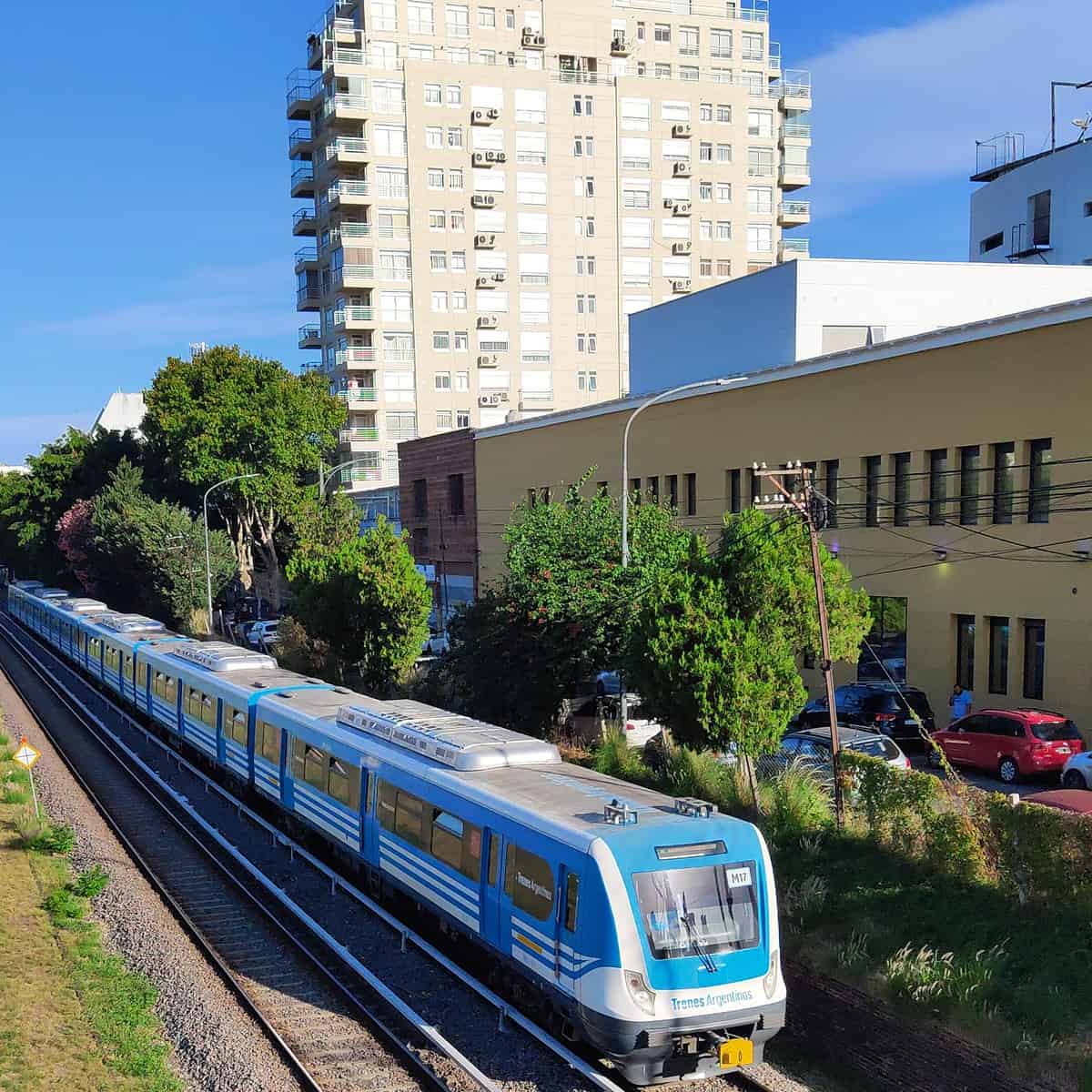 The train line in Colegiales dividing the area in two parts
