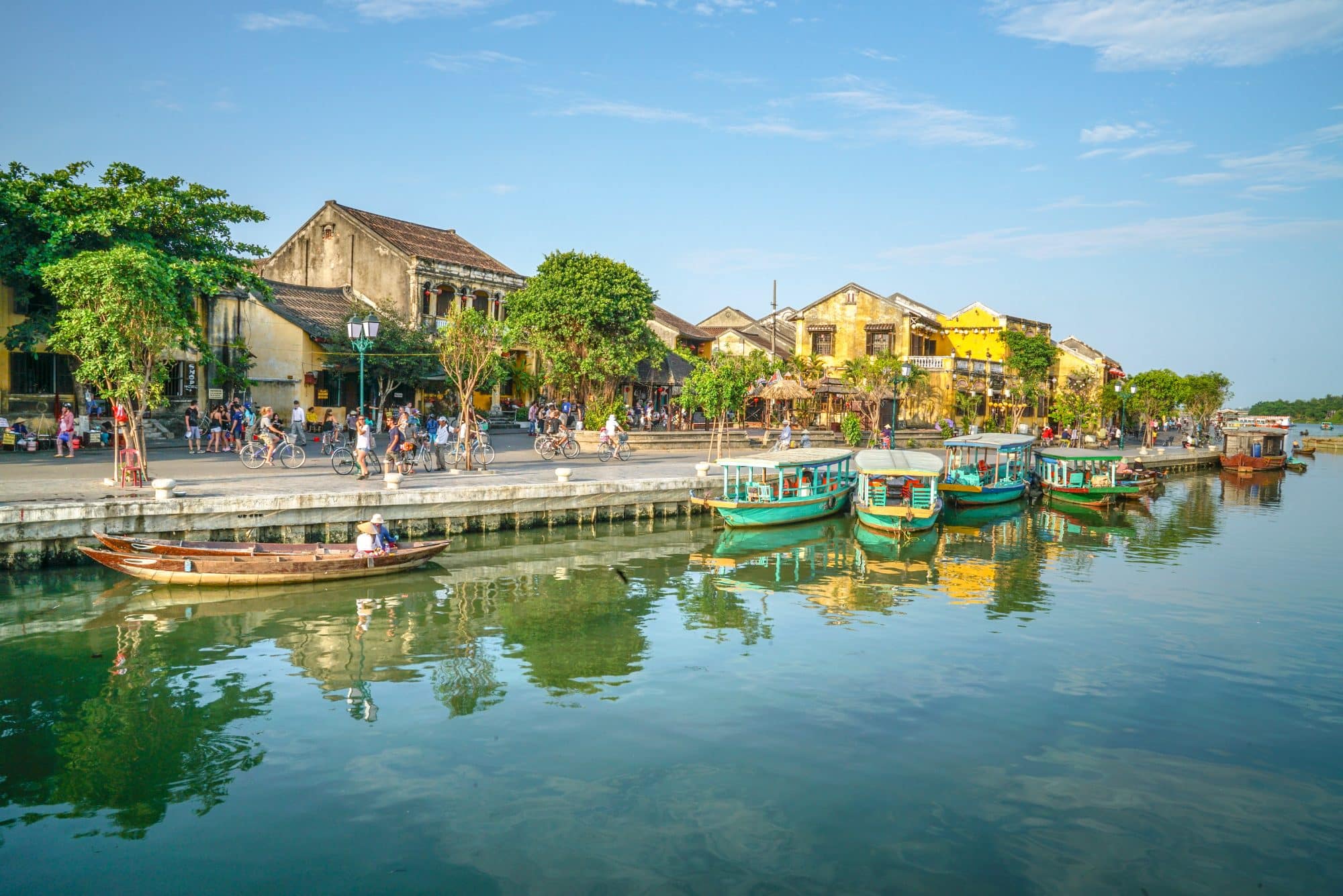 Traditional boats in Hoi An. Hoi An is the World's Cultural Heritage site, famous for its diverse culture and architecture