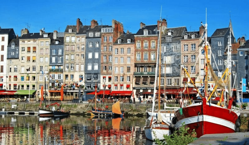 Picturesque quays of Honfleur, Normandy