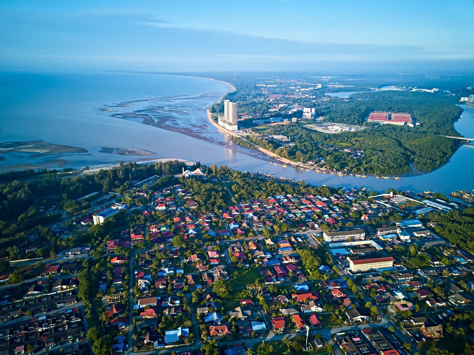 Aerial view of beautiful Kuantan city, Malaysia