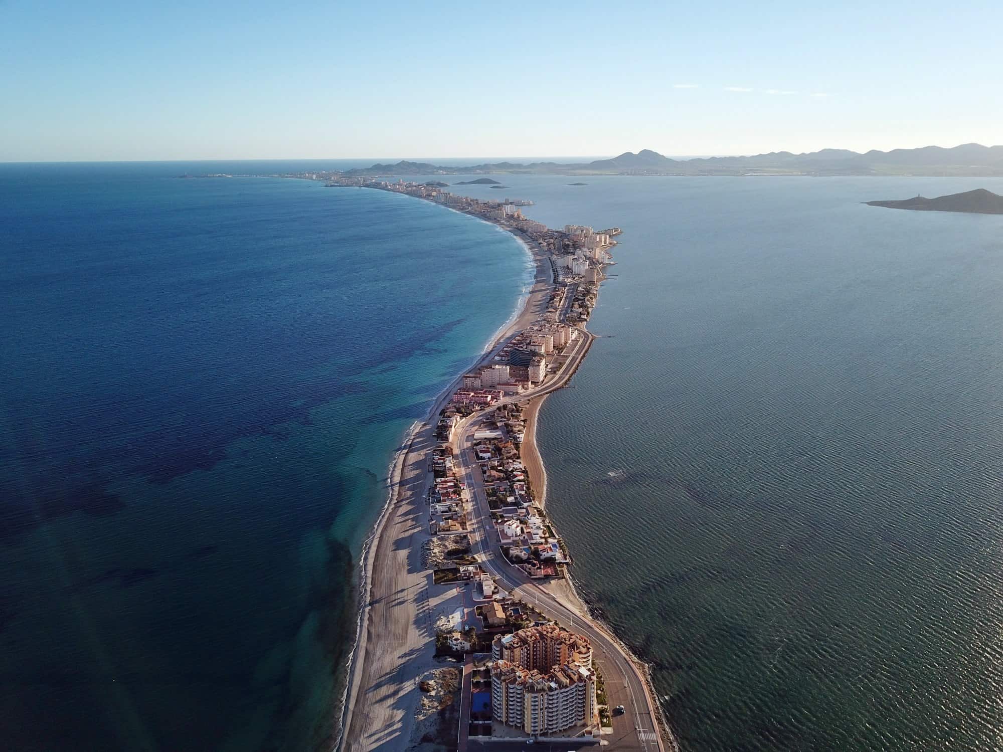 La Manga separating the Mediterranean and Mar Menor
