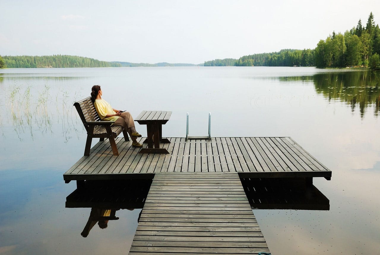 A lake jetty in Finland