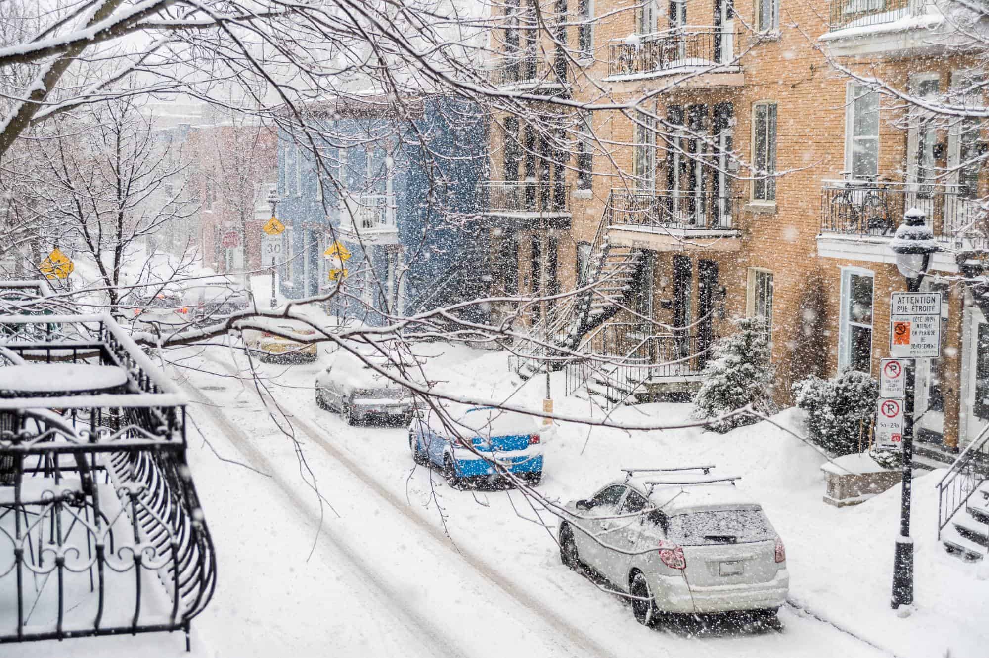 Montreal, Berri Street in winter