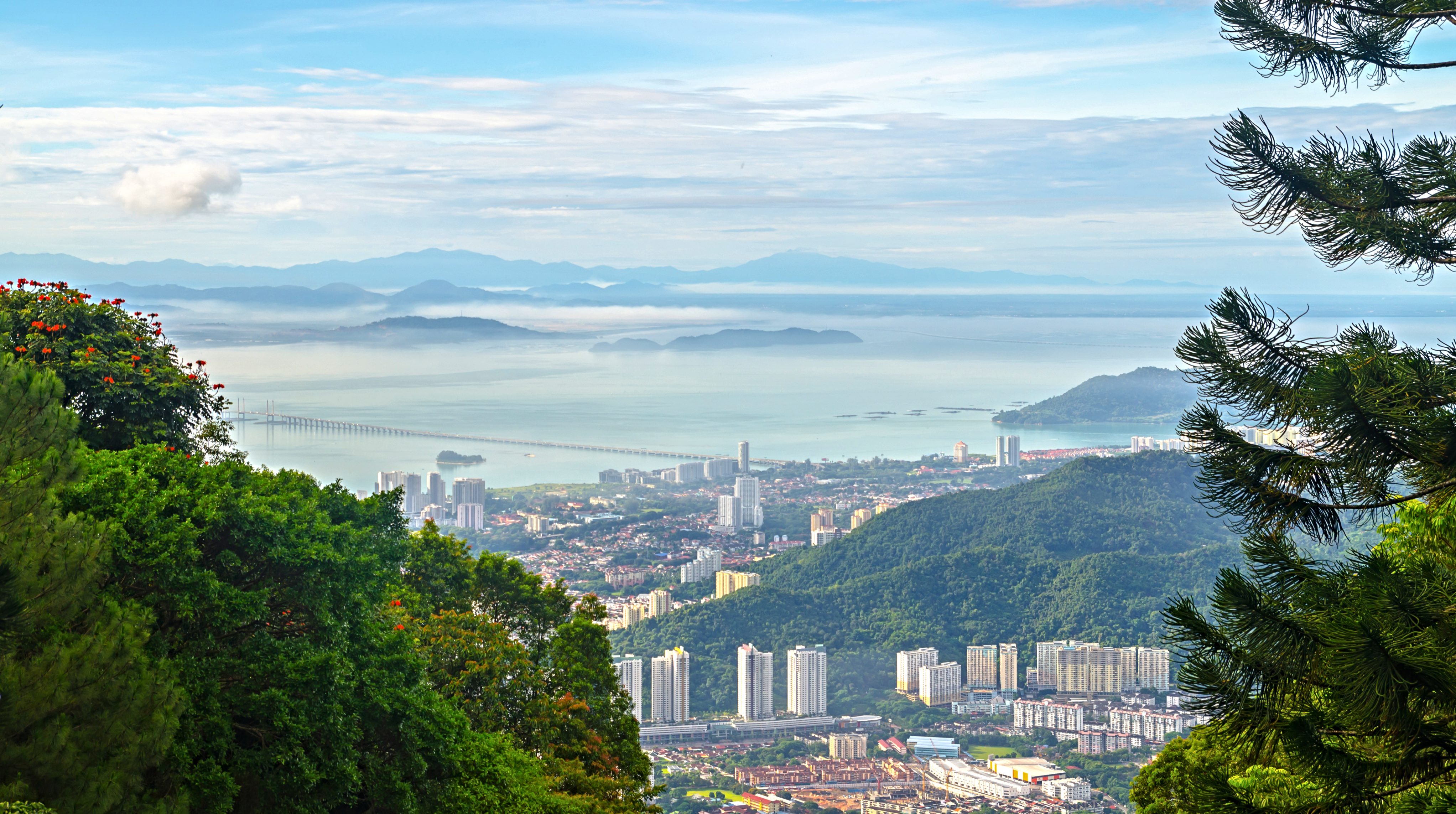 Panorama of Penang ( Georgetown ) in Malaysia seen from Penang Hill