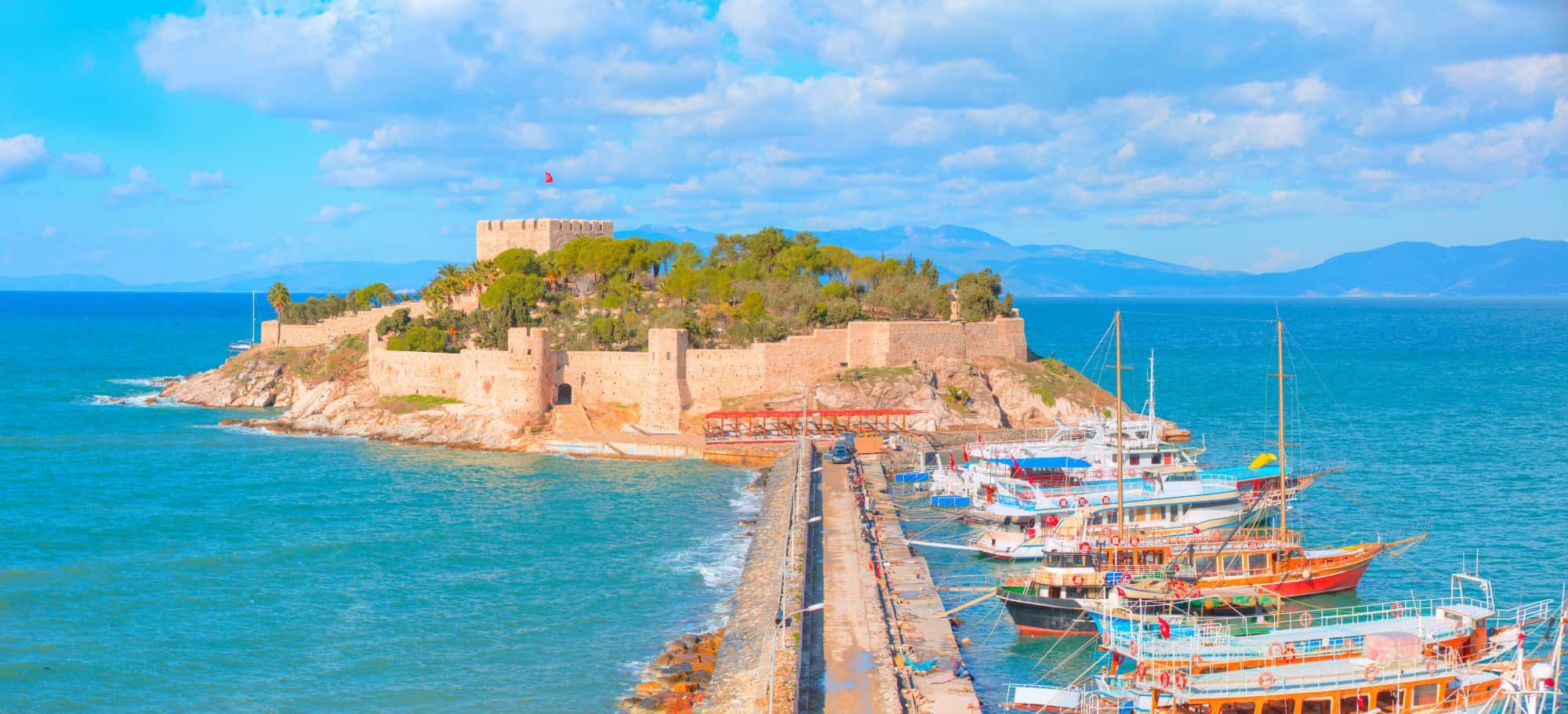 Pigeon Island with a "Pirate Castle" in Kusadasi harbor
