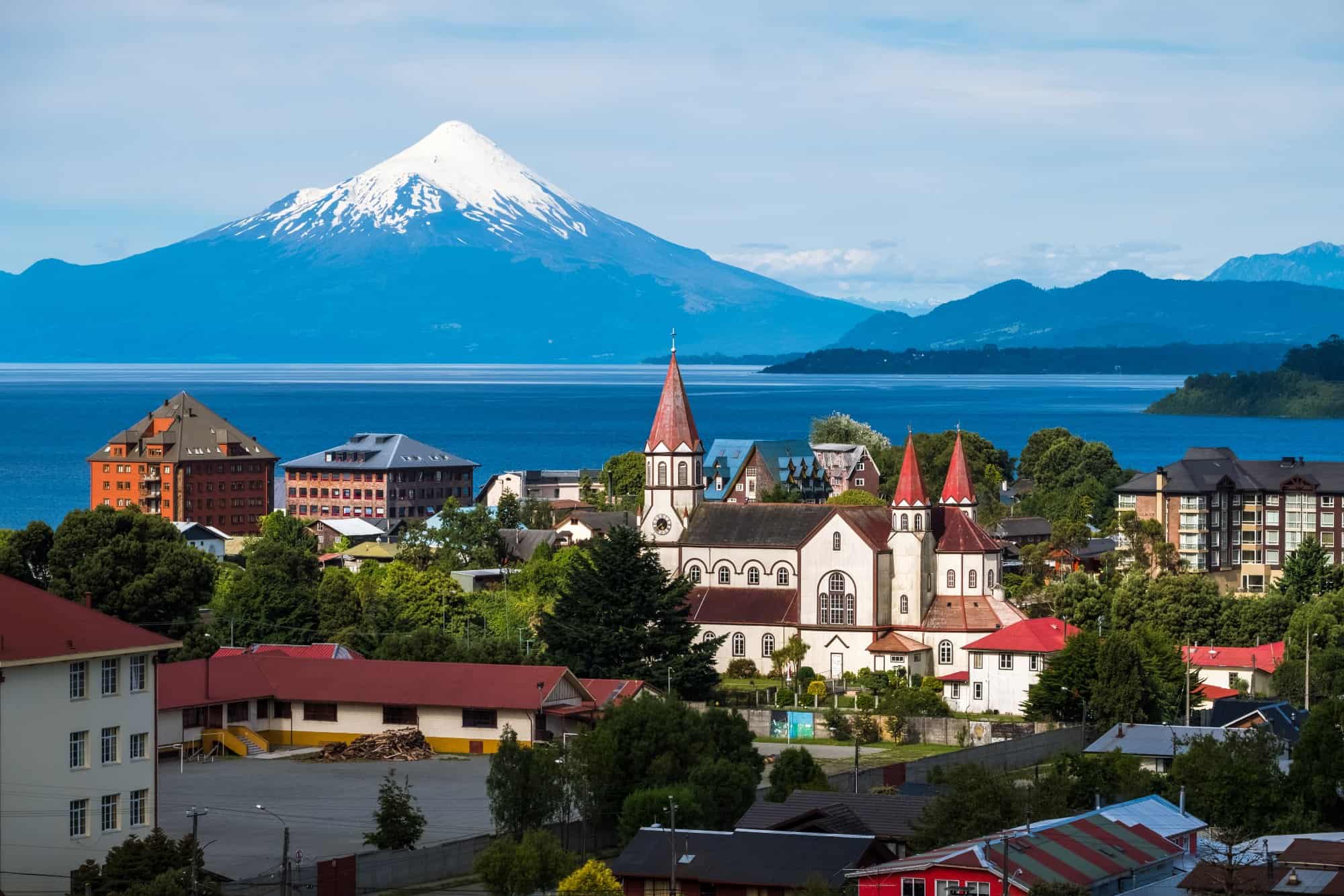 Chilean Lake District, Puerto Varas is located on Lake Llanquihue.