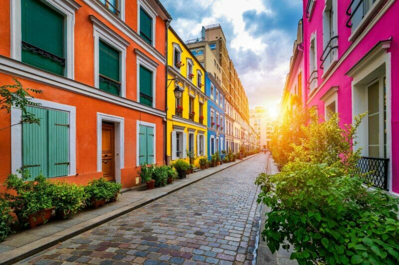 A colorful Paris street in the 12 Arrondissement