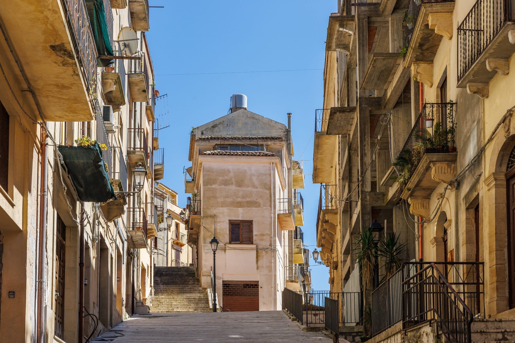 An old and narrow street in Salemi, Sicily.