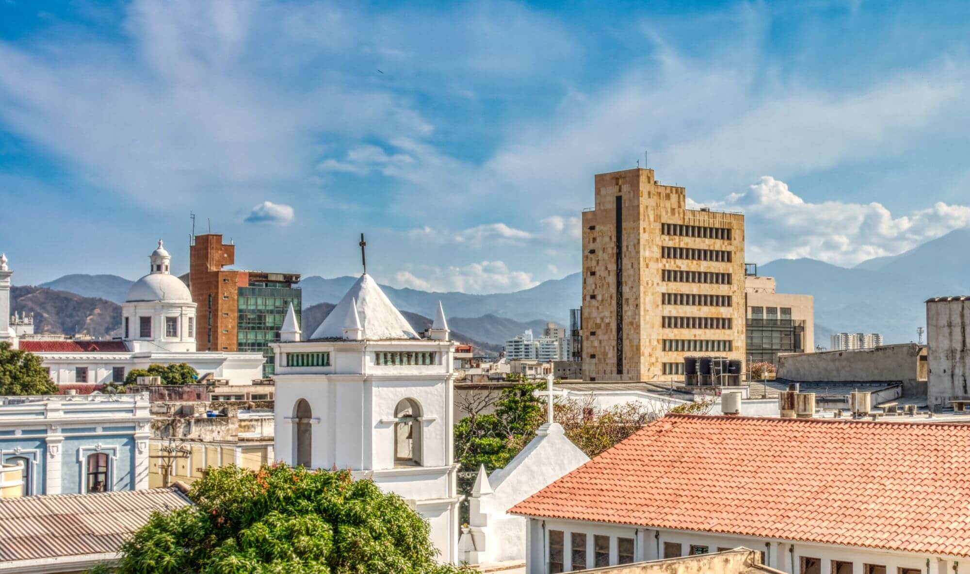 Roofs of Santa Marta - a city in Colombia
