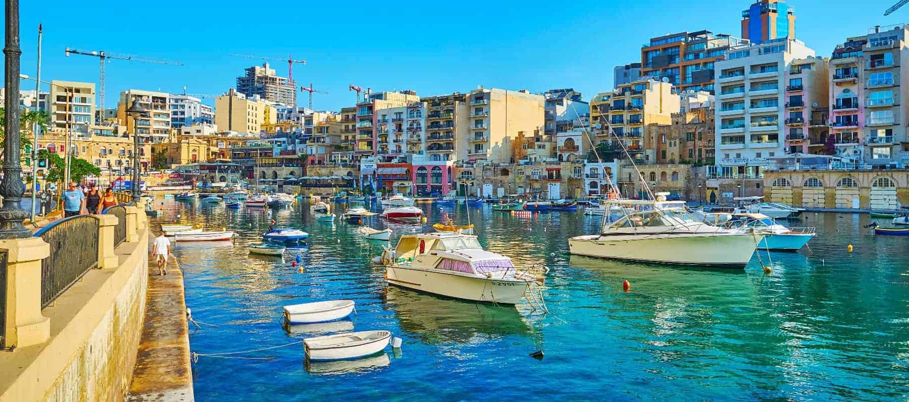 St Julian's marina in the Harbour Area, Valletta, Malta