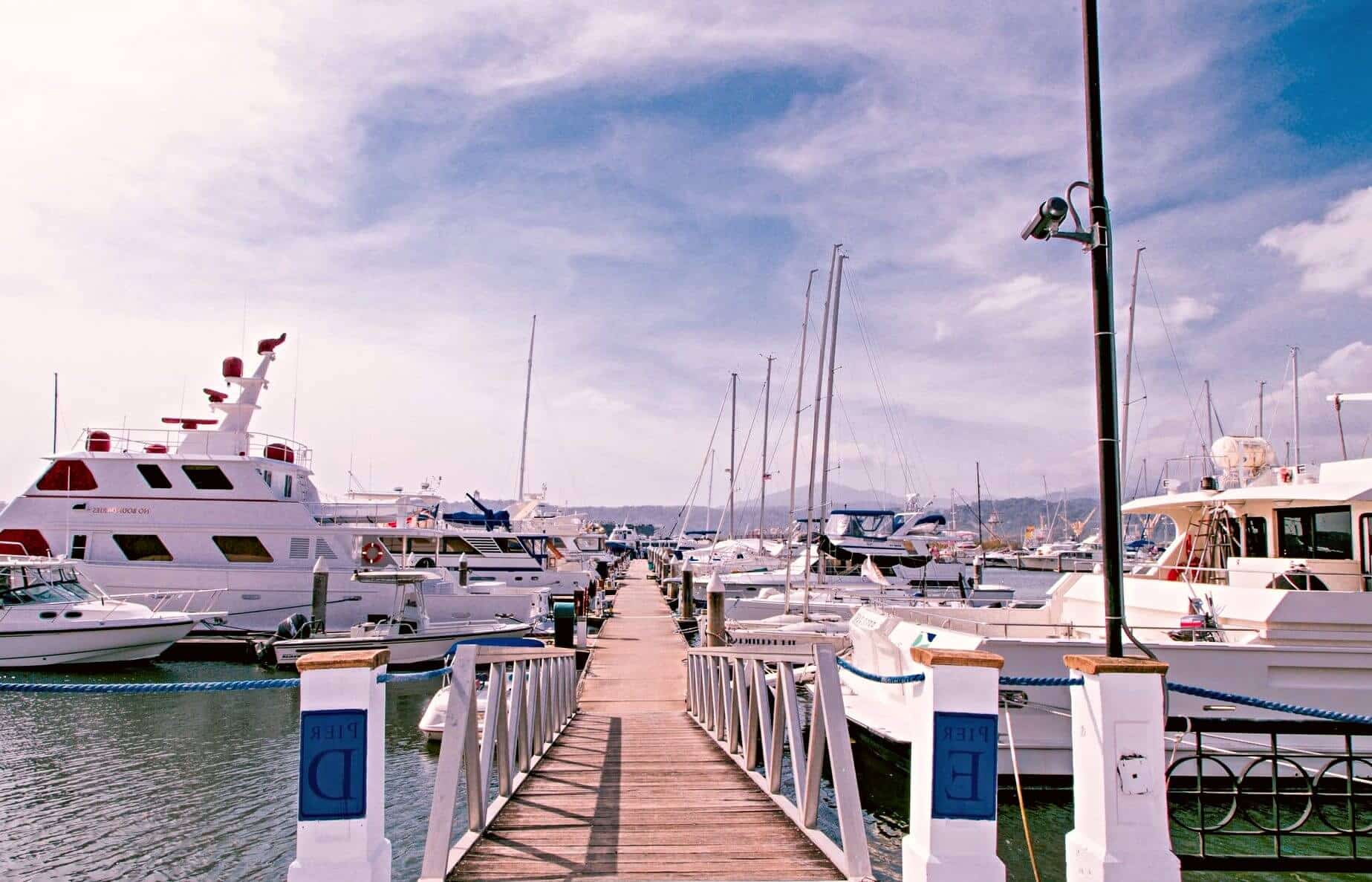 Yachts and boats moored in Subic Bay Marina