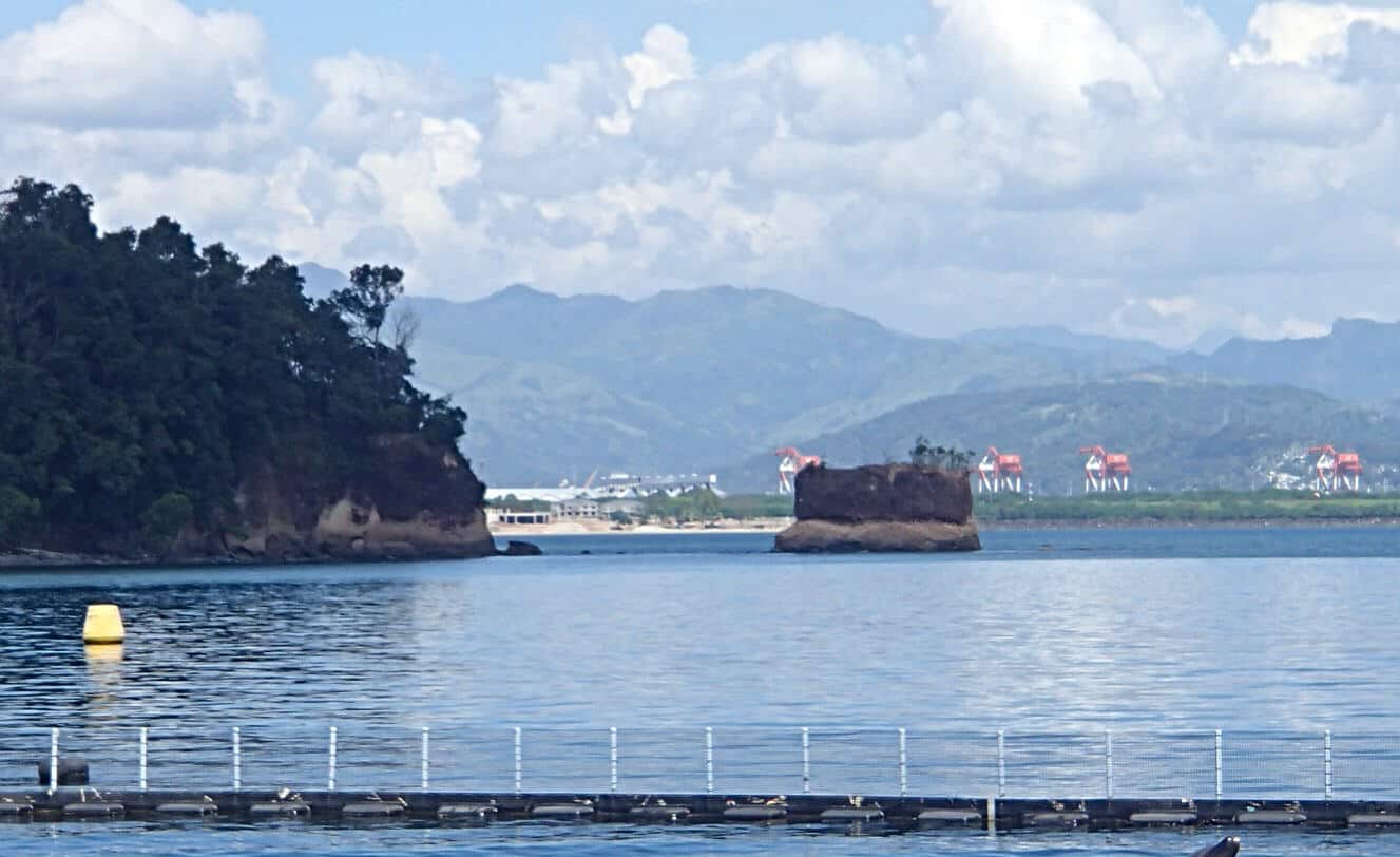 A view across Subic Bay with the mountains across the bay