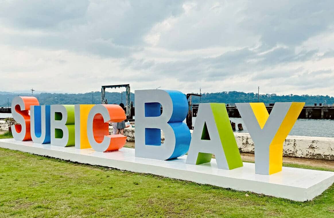 Colorful letters spelling Subic Bay