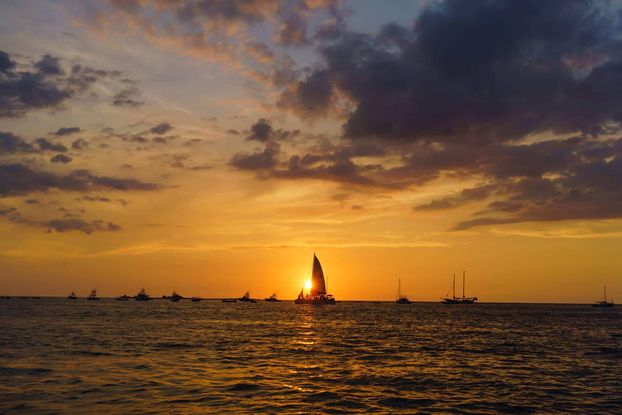 Tamarindo Bay at sunset
