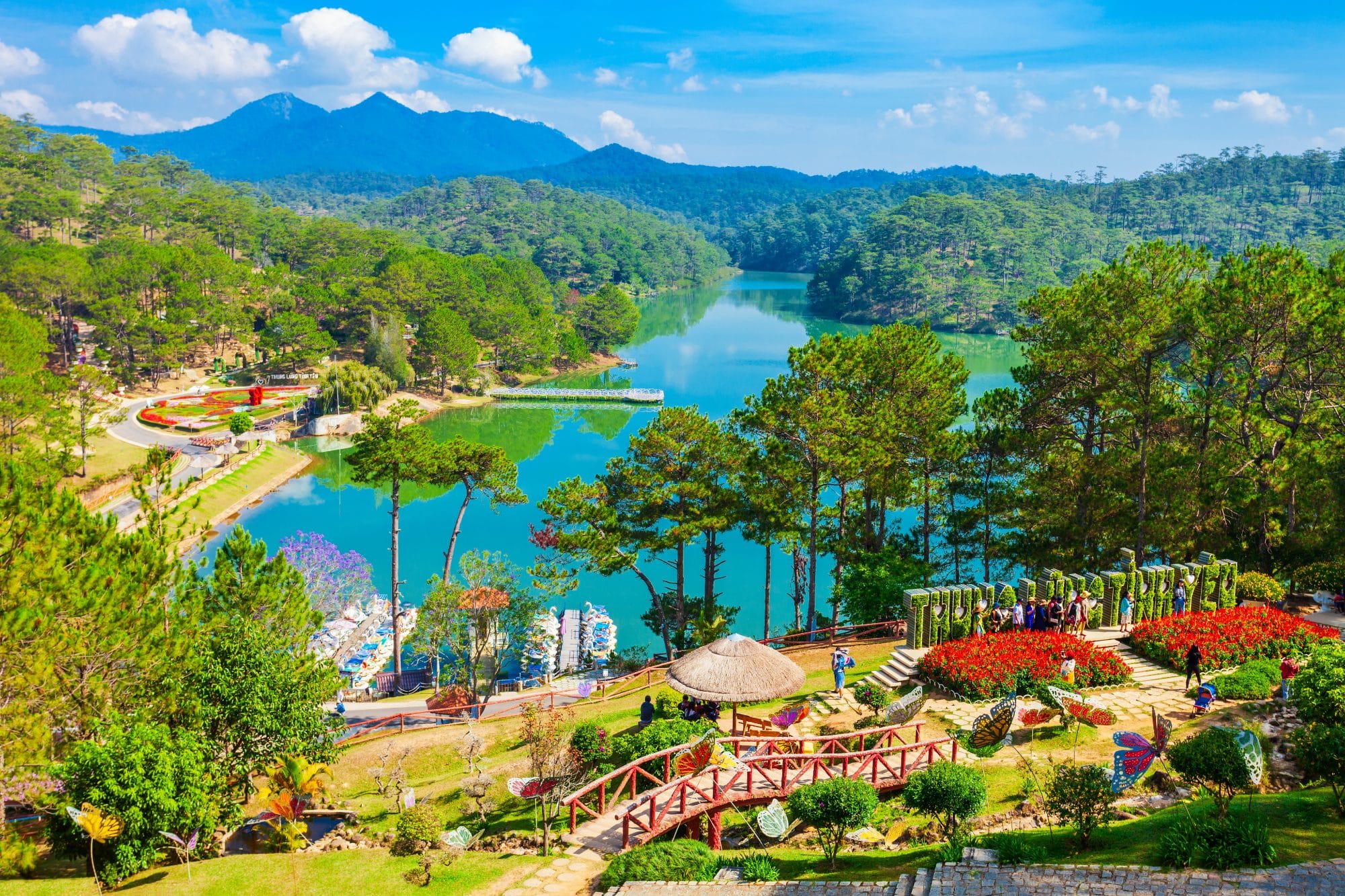 The Valley of Love park or Thung Lung Tinh Yeu in Dalat city in Vietnam