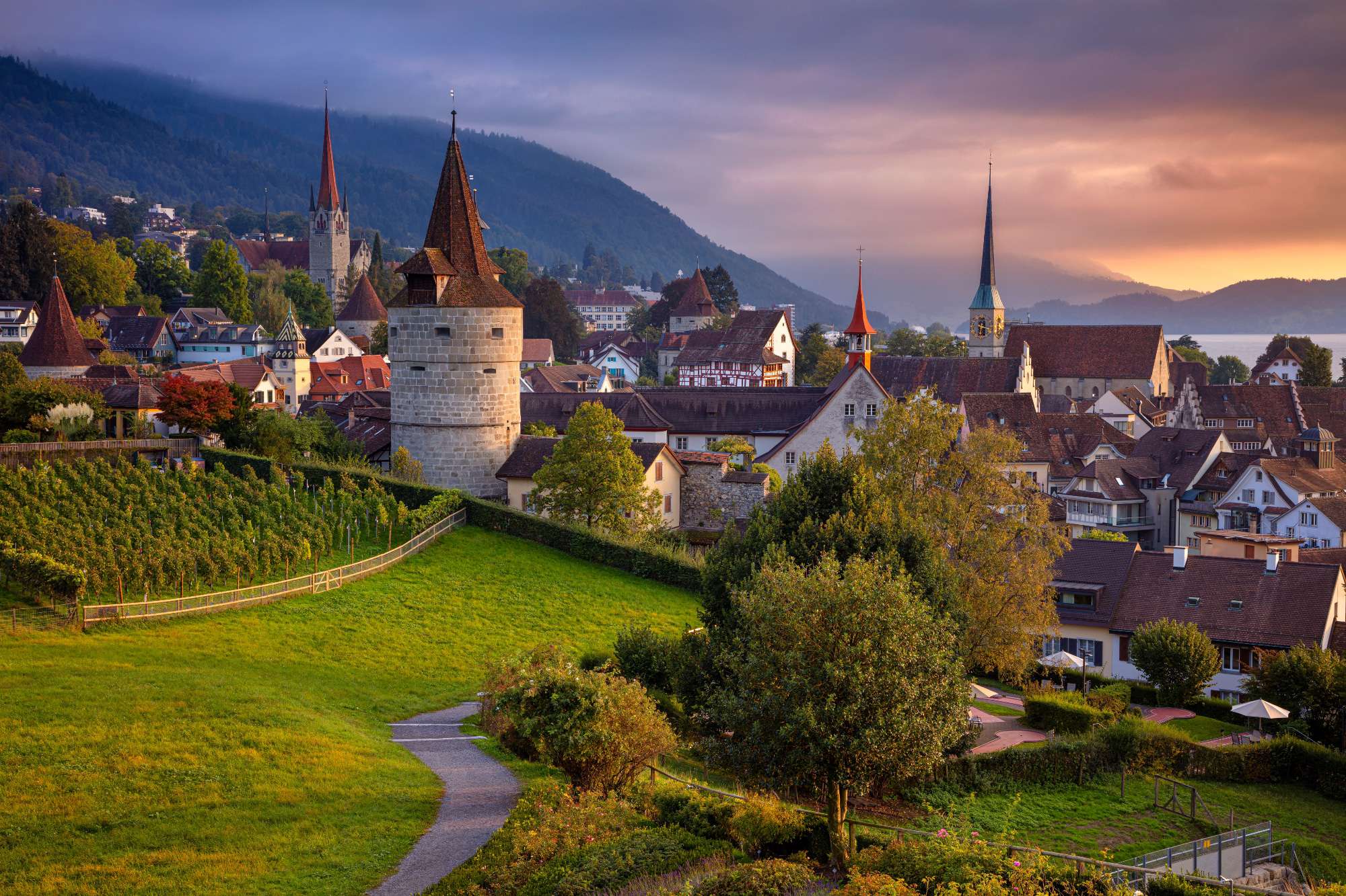 Zug's renowned sunset